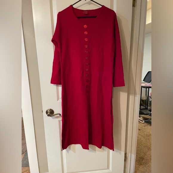NWOT OS Honey Bell Girl’s Forever Red Sweater Dress with slits - Picture 1 of 4